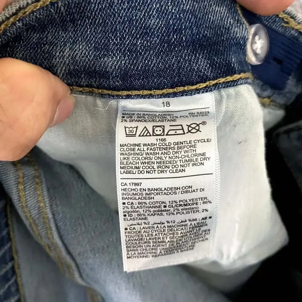 Old Navy Boys Size 18 Blue Stretch Denim Karate Slim Straight Leg Jeans